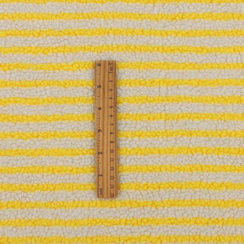 160x45cm Fine Striped Jacquard Lamb Fleece Fabric For Children's Clothing Outerwear, Home Pillows, Handmade DIY Clothing Fabrics