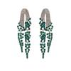 Luxury Colored Gem Tassel Earrings: High-End Diamond Long Dangle Earrings for Evening Gowns