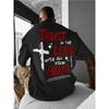 European Sizes Men's Plus Size Short Sleeve T-Shirt - Proverbs 3:5 'TRUST IN THE LORD' Print, Religious Christian Top,  Oversized Fit