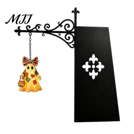 Retro Style Halloween Props Library Lantern, Decorative Bookshelf Lamp, Patchwork Ghost Durable Seasonal Holiday Accents Light with Witch Hat, Spooky