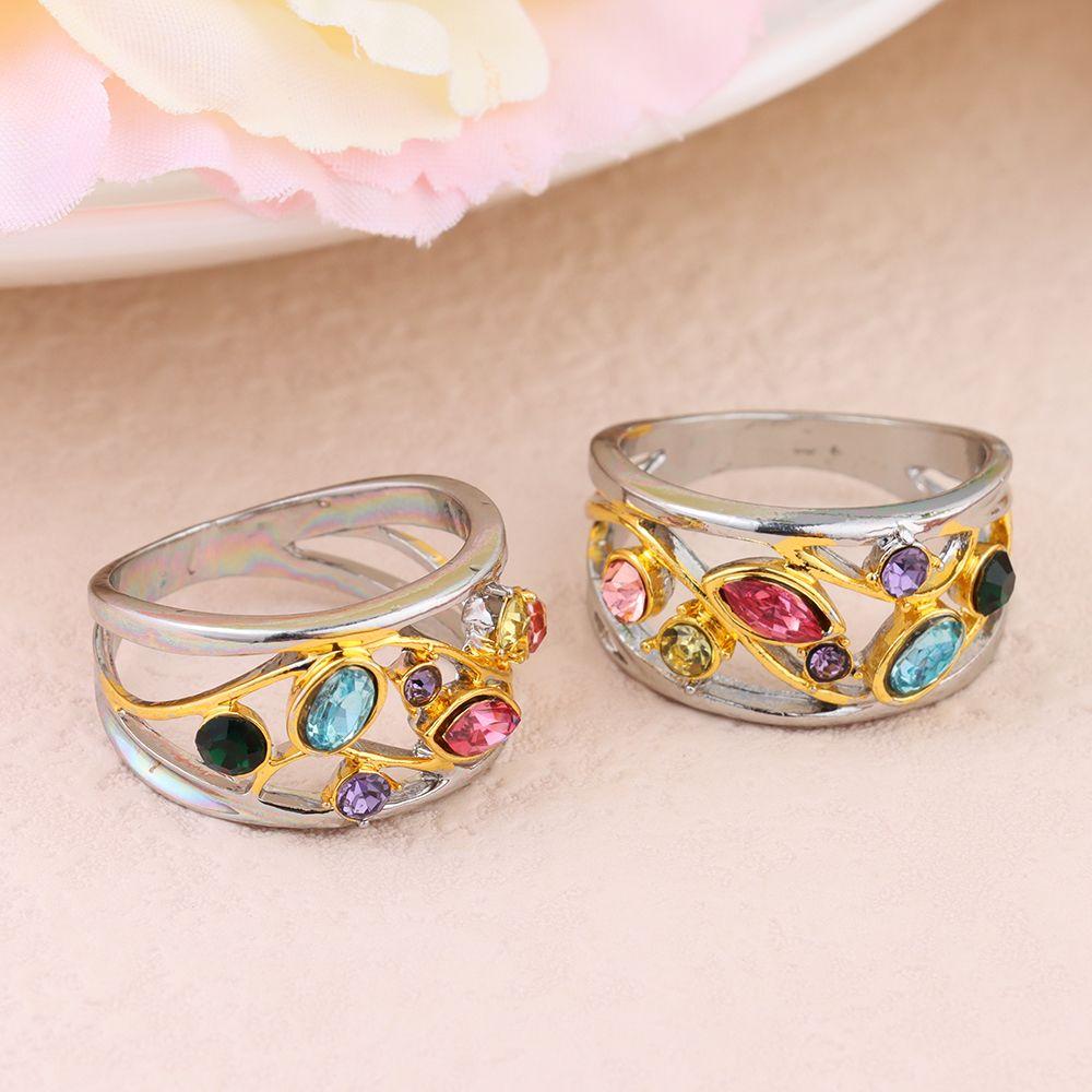 

Accessories Party Ring Jewelry For woman Round Square Pear Zircon Rings Fashion Hollow Out Design