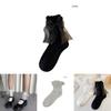 Lolita Lace Bow Cotton Princess Socks White Mid-calf Sweet And Elegant
