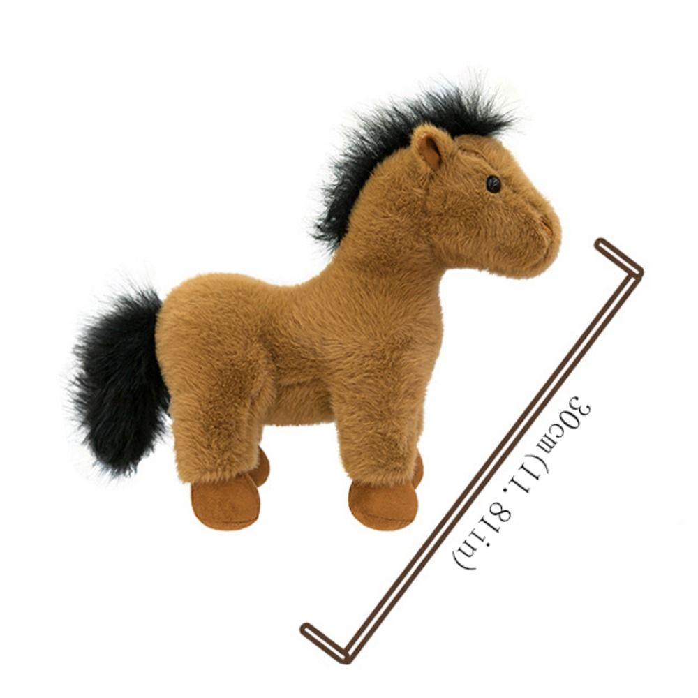 Simulation Standing Foal Plush Doll with Mane Cartoon Horse Stuffed Toy  Valentine's Day Gifts