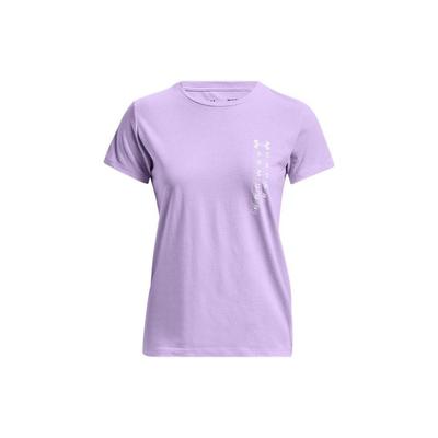 Logo Print Solid Color Round Neck Short Sleeve T-Shirt Women T-Shirts Purple 1370760-515