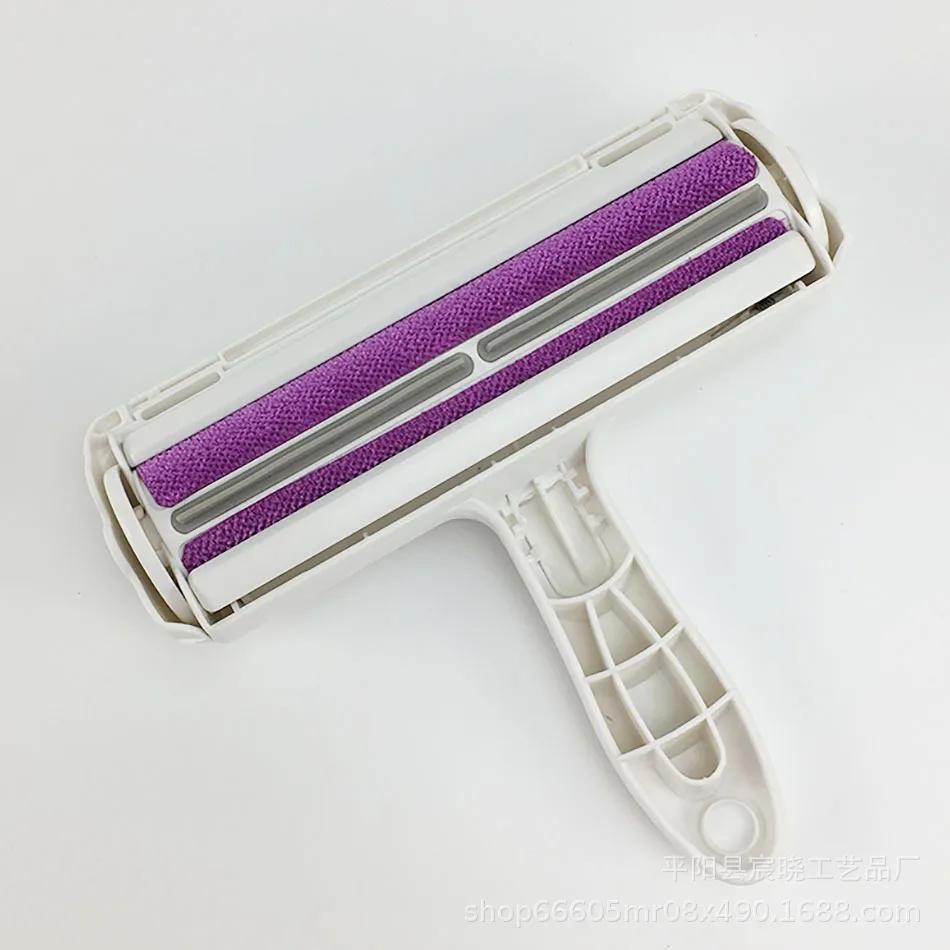 2-Way Pet Hair Remover Roller Removing Dog Cat Hair From Furniture Self-cleaning Lint Pet Hair Remover One Hand Operate