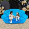 Large Inflatable Couch for Two Adults, Portable Indoor Outdoor Sofa Bed with Pump, Supports Up To 440 Lbs, Blue Lounge Furniture