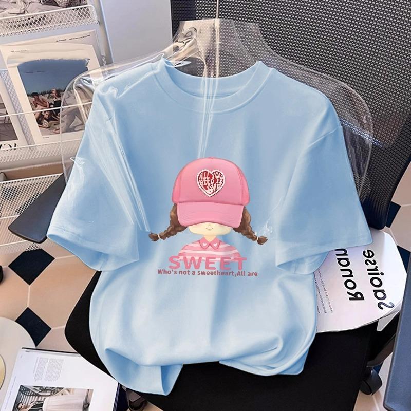 Cartoon Kinderen Volwassenen Bedrukt T-shirt Zomer Dames Mode Korte Mouwen T-shirt Top Meisje Pullover Kleding