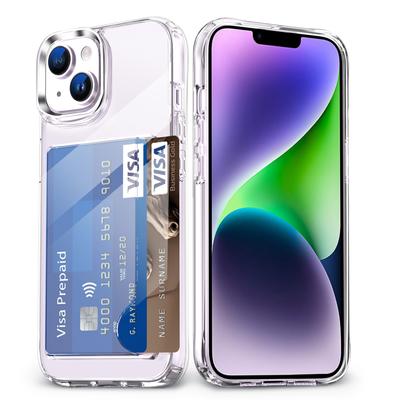 IP 14 PLUS Four Corners Anti-fall Acrylic Highly Transparent Anti-Scratch Hollow Buttons TPU Frame Transparent Card Card Mobile Phone