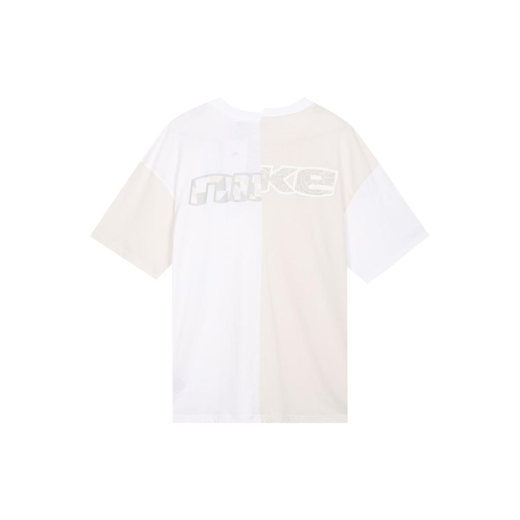 Nike Logo Print Sports Training Casual American Retro Round Neck Short Sleeve Drop Shoulder T-Shirt Women Tops White FQ0366-030