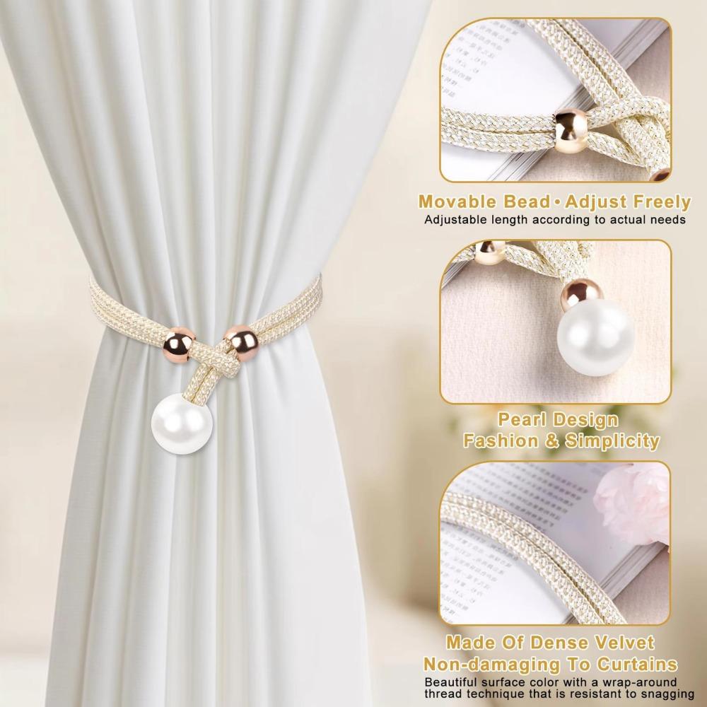 2pcs Polyester Hanging Ball Tiebacks Tassel Fixings Rope Curtain Fasteners  For Home, Bedroom