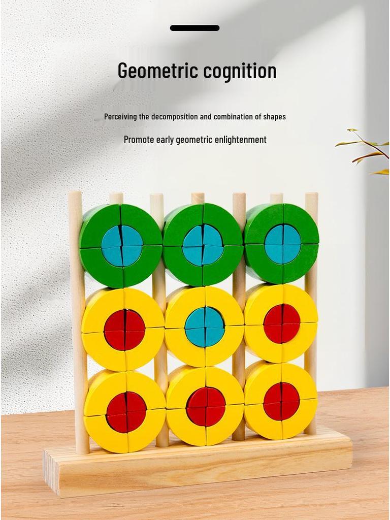 Montessori Rainbow Building Blocks Set: Shape Recognition & Stacking Toy