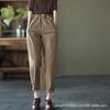 Spring and Autumn Casual Pants for Women Thin and Versatile Elastic Waist Harun Pants Cropped Pants