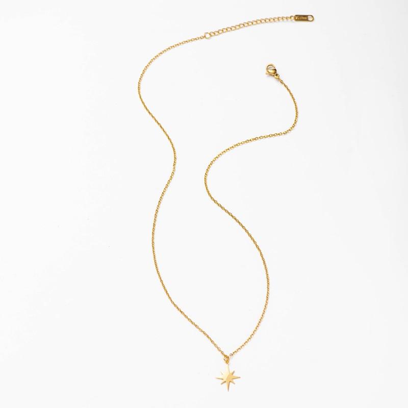 316 L Stainless Steel Necklace For Women Gold Star Pendant Clavicle Necklaces Fahion Jewelry Valentine 'S Day Gift