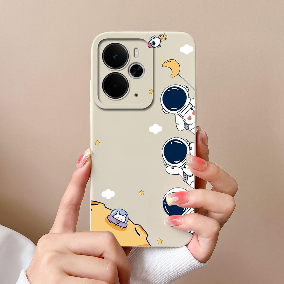 Custodie per telefono carine da astronauta per Oppo Realme C75x 14 14T 14X P3 Narzo 10 30 60 A5 Pro Silicone liquido liscio di alta qualità Guscio antiscivolo per custodie Oppo