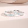 Korean Style Sterling Silver 999 Luminous Heartbeat Kitten Couple Rings
