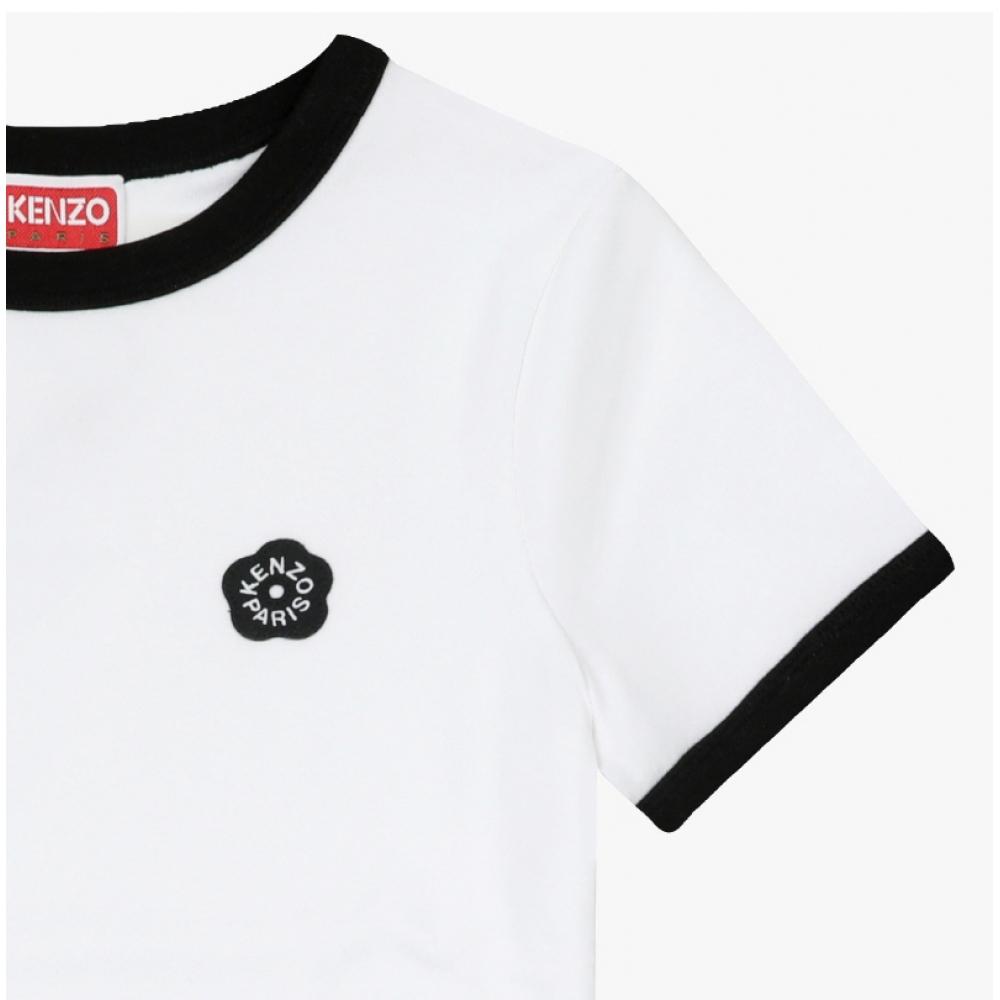 Kenzo Boke Flower ConTraST Ringer Women S T ShirT ff52TS1564Sj 01