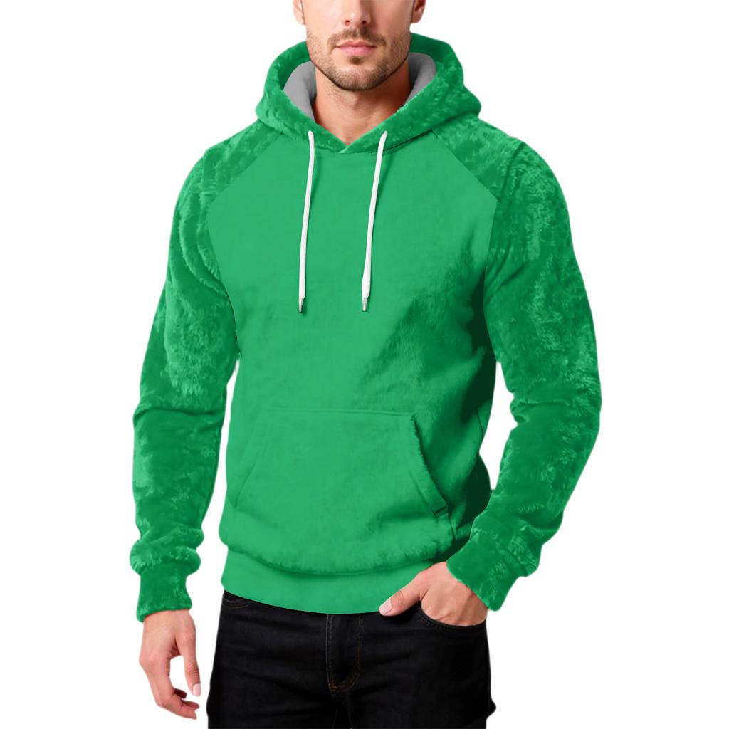 Herrenmode Freizeit Kapuzenpullover Kapuze Plüsch Lange Ärmel