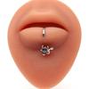 Anello per labbra per occhi alla moda, piercing per labbra in acciaio inossidabile, anelli per labret, piercing per setto per unghie a forma di cuore, farfalla, luna, loto