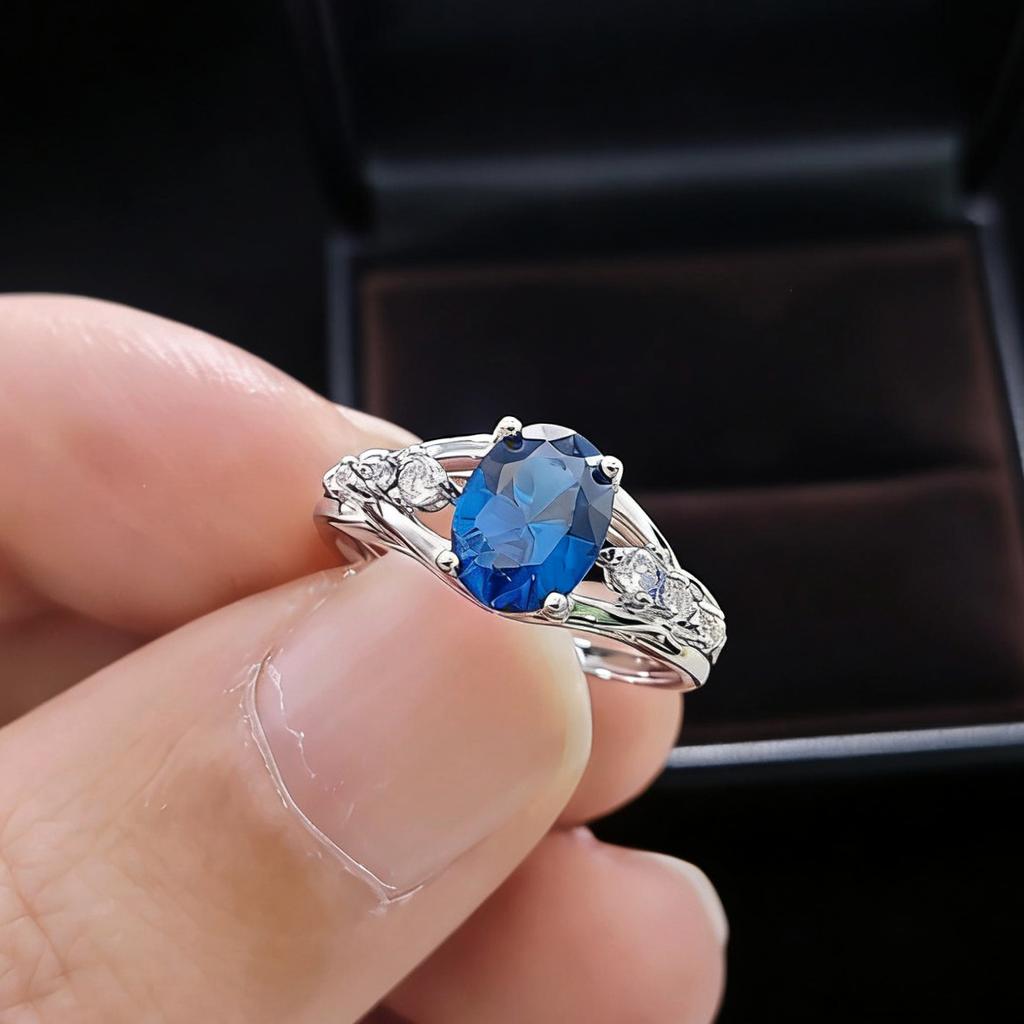 Jewelry Imitation Pigeon Blood Red 6 * 8Mm Oval Ruby Ring Light Luxury Premium Emerald Ring