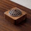 Walnut Incense Burner with Bronze Lid
