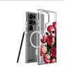 Red Rose Magnetic Transparent Case for iPhone 15/16/17 Pro Max - Full Coverage Pro