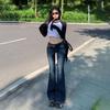 American Nostalgic Low Waist Spice Girl Flared Pants Women's 2025 Spring and Autumn Versatile Elastic Slim Skinny Jeans