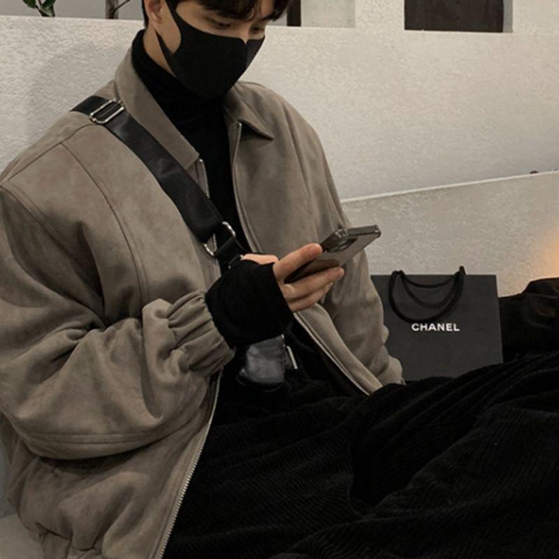 Men’s Plus Velvet Suede Casual Trendy Jacket for Autumn/Winter XL