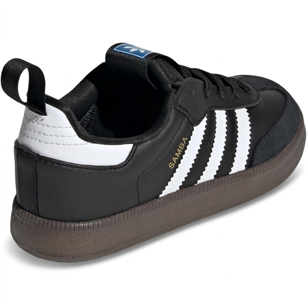 adidas Originals Samba Quickon Vestibilità Comoda Scarpe da Skate Basse per Bambini Scarpe da skate per Bambini Nero Bianco KK2178