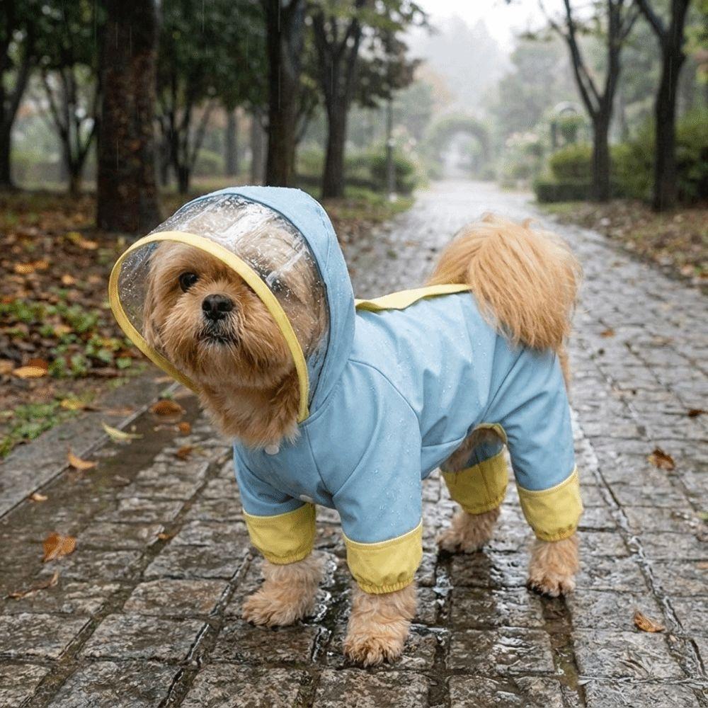 Windproof Dog Hooded Raincoat Waterproof Pet Waterproof Cloak Dog Rain Cloak Rainy Day