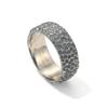 Adjustable Hammered Texture Ring Men Women Sterling Vintage Geometric Open Finger