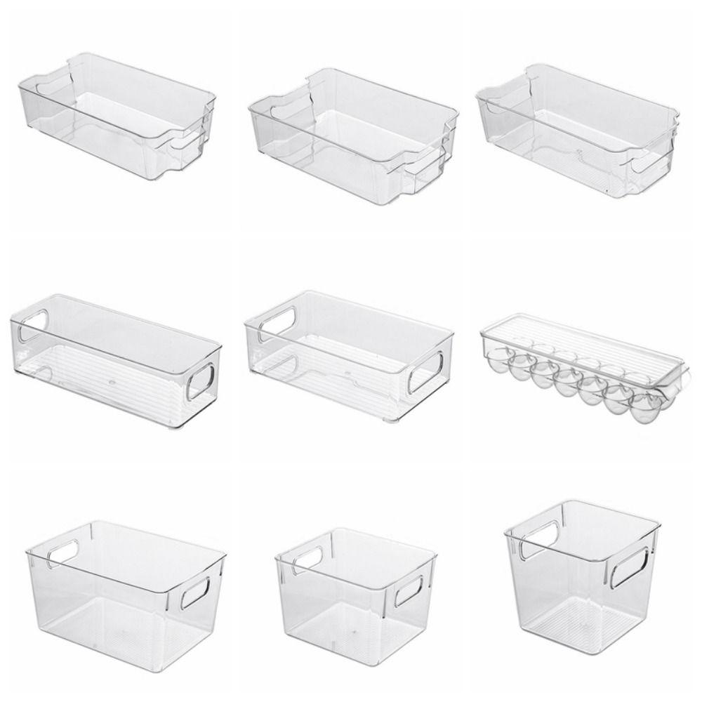 Plastic Fridge Storage Basket Transparent Cosmetic Storage Box  Kitchen Supplies