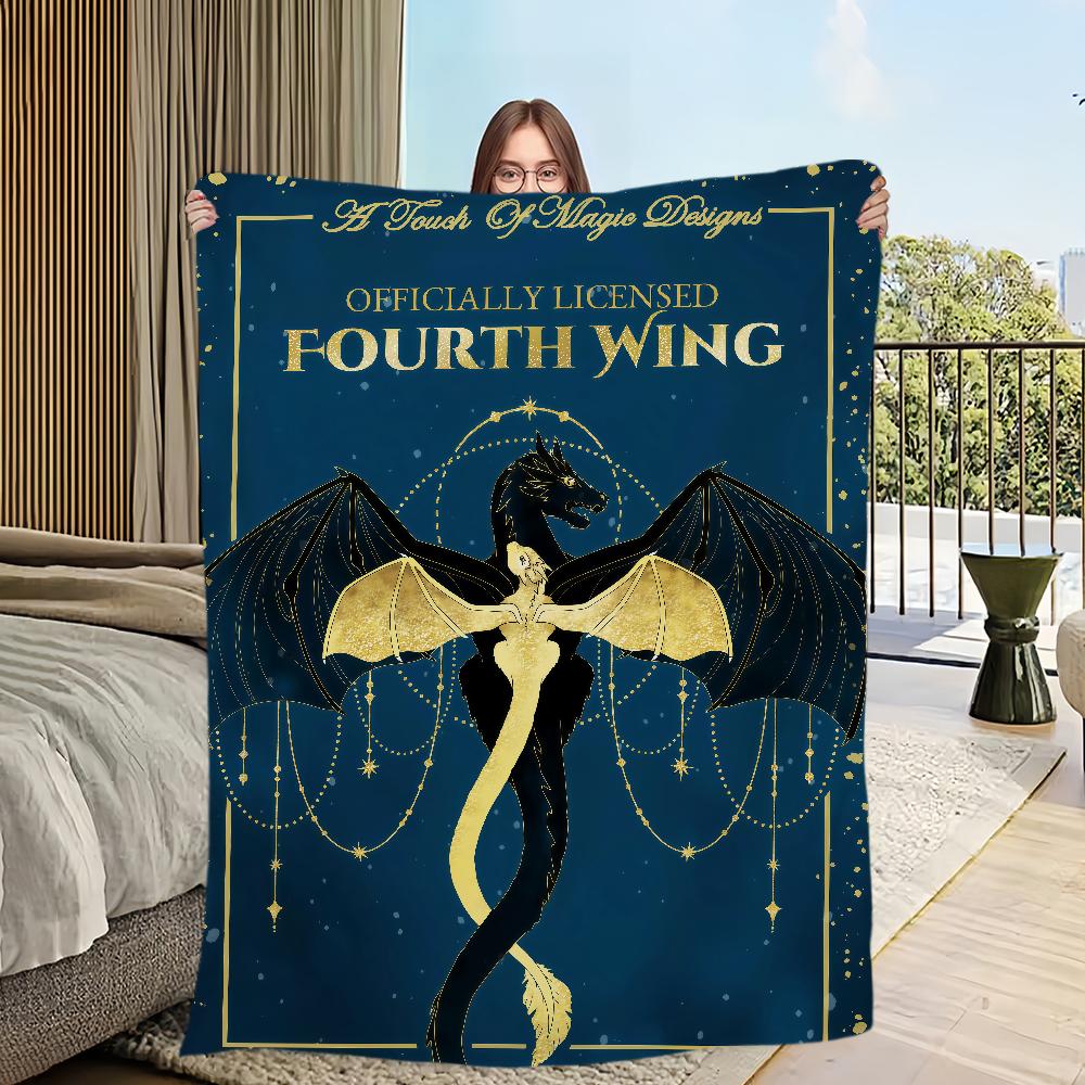 book F-Fourth W-Wing Dragon Flannel warm comfort soft plush blanket for sofa living room hogar office bedroom travel gift home
