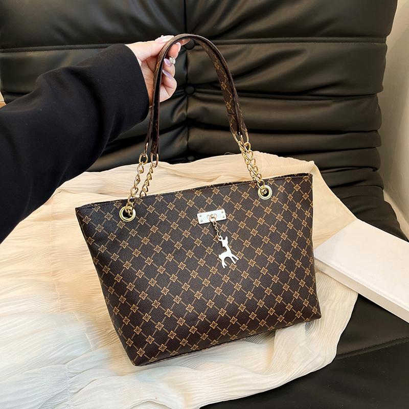 

Женская роскошная дизайнерская сумка-тоут большой емкости, модная сумка через плечо с принтом, новая трендовая сумка для покупок