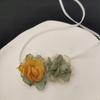 Simple Double Flowers Neckband Choker Necklace Jewelry Temperament Sweet Neck Chain Women Clavicle Chain Necklace