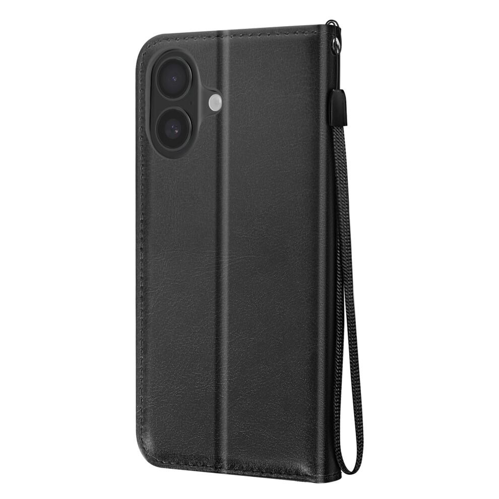 Mayaxess Case for iPhone 16 Plus Wallet with Strap, Black