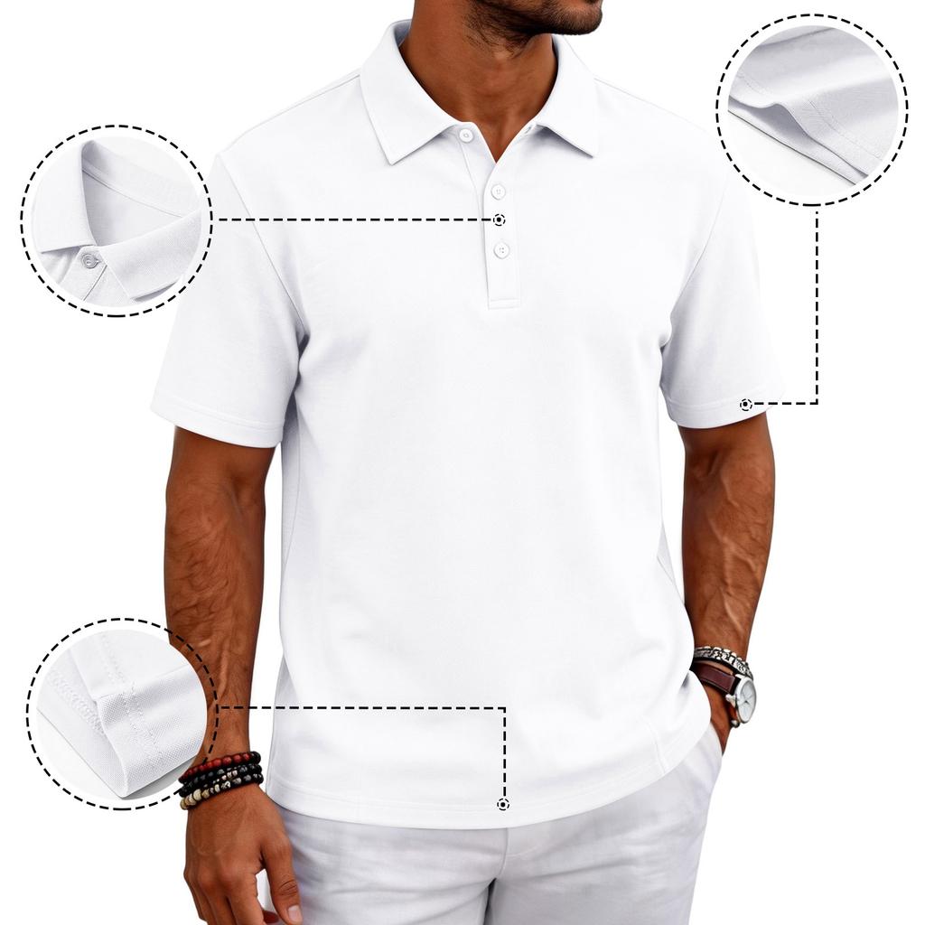 Men’s Casual Polo Shirt Short Sleeve Breathable Classic Fit Top for Everyday Outdoor Wear mens polo shirts short sleeve golf polos for men