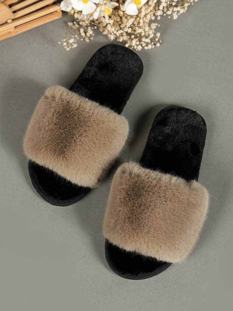 Large size Mao Mao slippers 22 autumn and winter new indoor flat bottom large Mao Mao cotton slippers