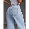 2026 New Women's Wide Leg Jeans, Slim Fit Stretch Denim Light Blue Casual Trousers with Multiple Design Details (S-2XL)