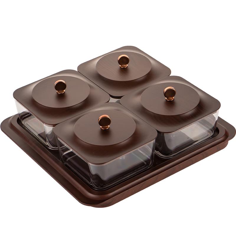 CAIZHI Imitation Wood Grain Snack & Fruit Plate