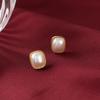 Square Pearl Stud Earrings for Women Small Minimalist Lightweight Elegant Design High Quality Fashion Jewelry Accessories