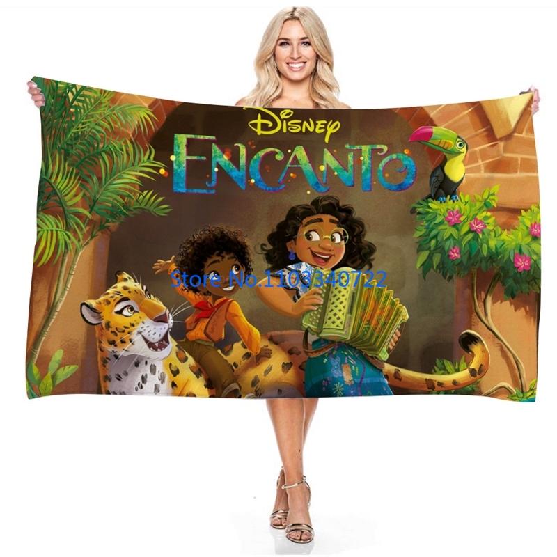 Cartoon Film Encanto Anime Bath Towels Microfiber Beach Swimming Towel Decor for Adults Kids Gift 75x150cm