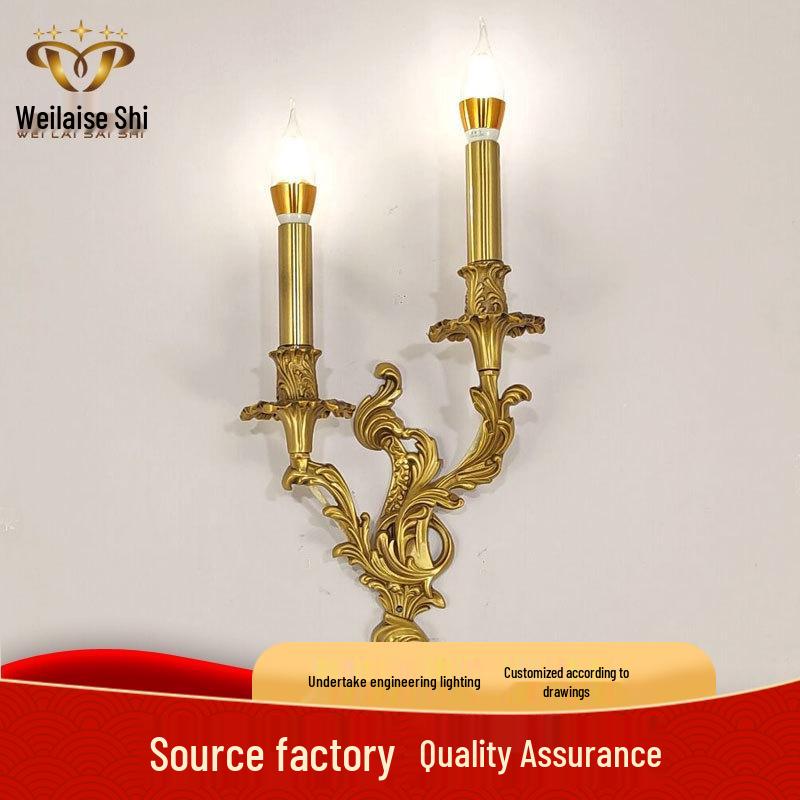 European Copper Wall Lamp: French Luxury for Living, Dining, Bedroom & Study Two-head Copper Wall Lamp