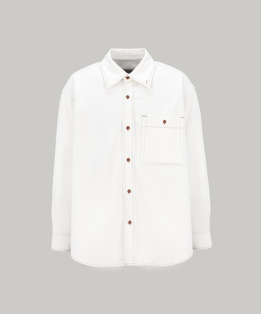 Ainpeullanjin Two-Way Neck Oversized Shirt (White)