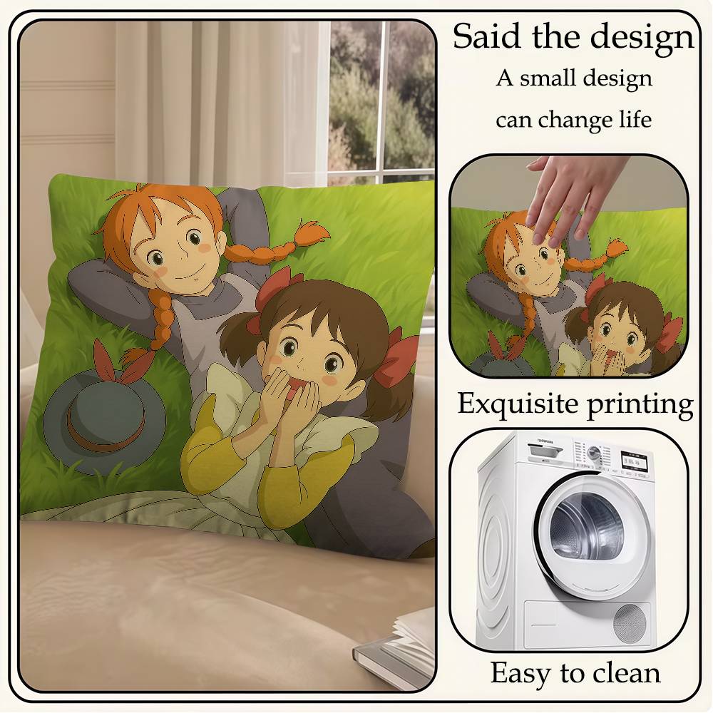 Green Wall Anne Sherley With E Pillowcase Toon Gift Cushion Cover Bedroom Home Sofa Chair Seat Decor Pillow Case