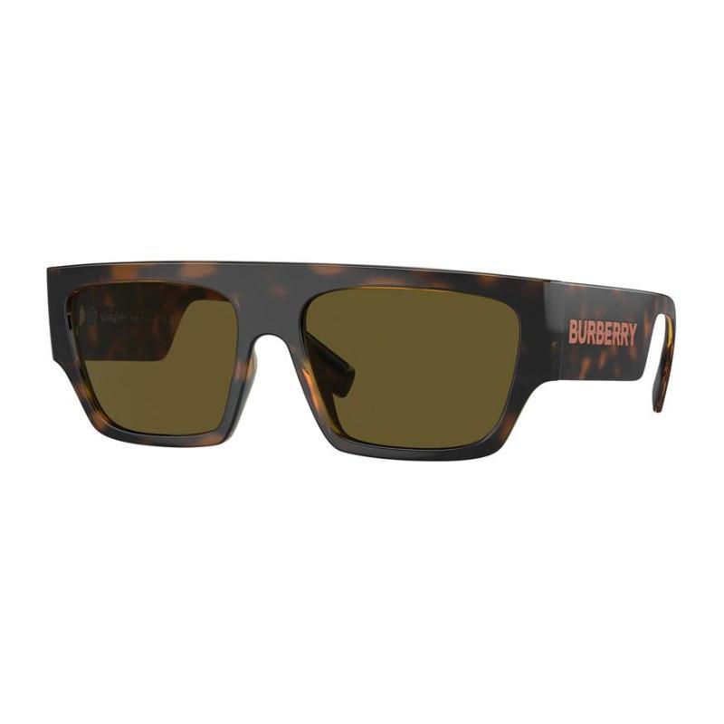Burberry Temple Logo Plastic Bio-Polyamide Rectangular Sunglasses Men's Tortoiseshell