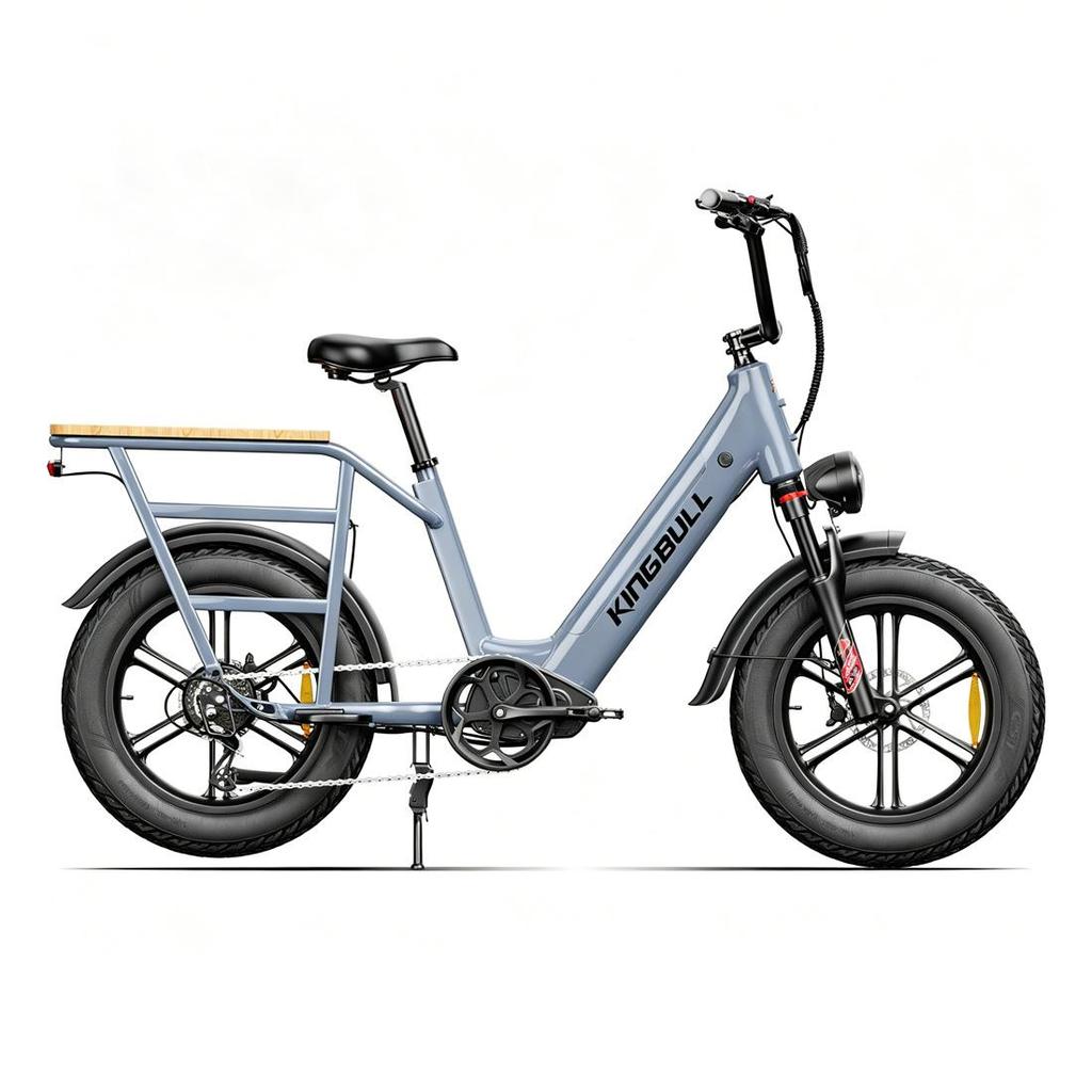 KINGBULL Voyager 2.0 20-Zoll Cargo E-Bike mit einem 48V 15Ah Akku, einem 750W Motor, maximaler Reichweite von bis zu 90 Kilometern.