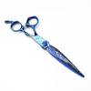 Blue 7-Inch Napson Gold Damascus Steel Hairdressing Scissors and Thinning Shears