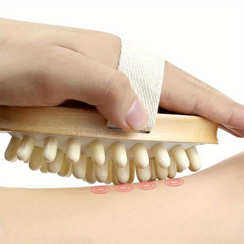 Anti Cellulite Massage Brush Men Women Bath Shower Full Body Wooden Rubber Particles Massager Spa Comb Beauty Slimming