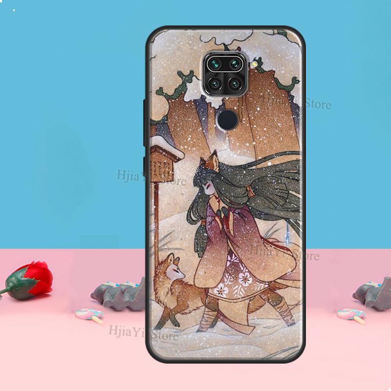 Kitsune Fox Art Für Xiaomi Redmi Hinweis 11 10 9 8 Pro 11S 10S Telefon Fall Für Redmi 10 9 9A 9C 9T Abdeckung Shell