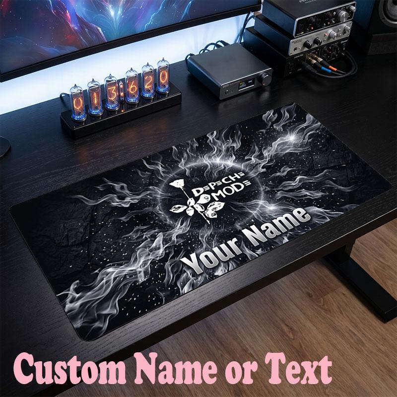 Depeche Mode Customized Name Text Mouse Pad, Large Desk Mouse Mat Personalized Home Office Present